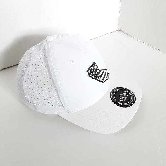 LOCAL CROWNS CALIFORNIA RUBBER PATCH USA FLAG  FILL PERFORMANCE HAT NEW - Picture 4 of 7